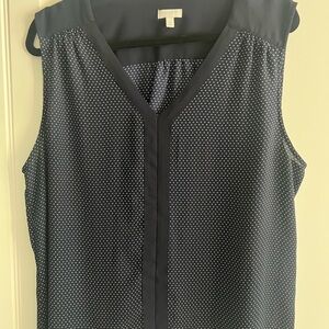 Talbots Blue Sleeveless Blouse with V-Neck